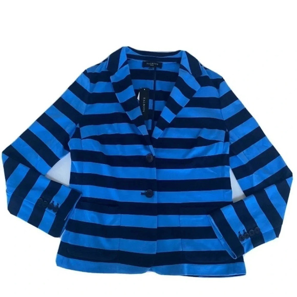 New Talbots Black Blue Striped Button Down Pockets Blazer
Nautical Petite medium - Picture 3 of 15